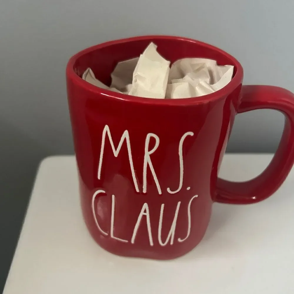 Rae Dunn Mrs. Claus Christmas Mug Red White